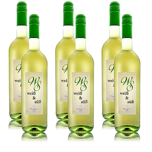 Rothenberger Weiß & Süß Weißwein, süß, sortenreines Weinpaket + VINOX Winecards (6x0,75l) von VINOX