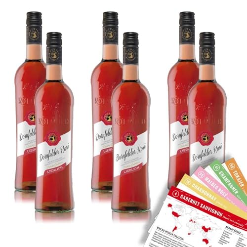 Rotwild Dornfelder Rosé QbA, lieblich, sortenreines Weinpaket + VINOX Winecards (6x0,75l) von VINOX