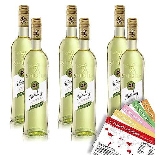 Rotwild Riesling QbA, halbtrocken, sortenreines Weinpaket + VINOX Winecards (6x0,75l) von VINOX