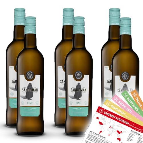Sandemann, Fino Sherry, sortenreines Weinpaket + VINOX Winecards (6x0,75l) von VINOX