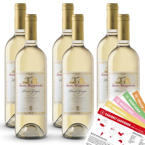 Santa Margherita Pinot Grigio, Valdadige, trocken, sortenreines Weinpaket + VINOX Winecards (6x0,75l) von VINOX