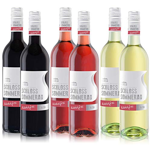 Schloss Sommerau alkoholfreier Rot-, Rosé- und Weißwein - gemischt Weinpaket (6x0,75l) von VINOX