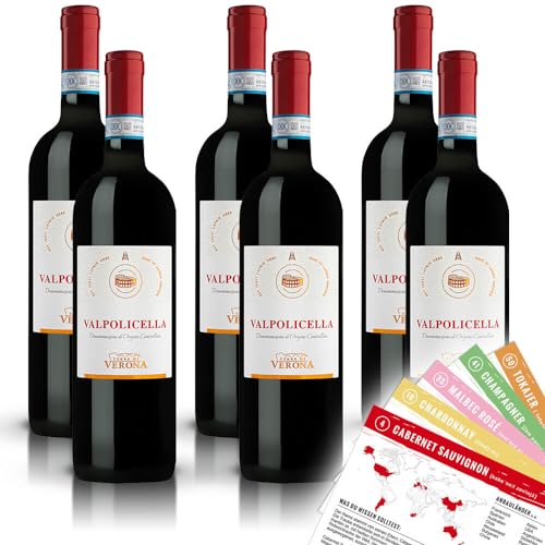 Terre di Verona Valpolicella DOC, trocken, sortenreines Weinpaket + VINOX Winecards (6x0,75l) von VINOX