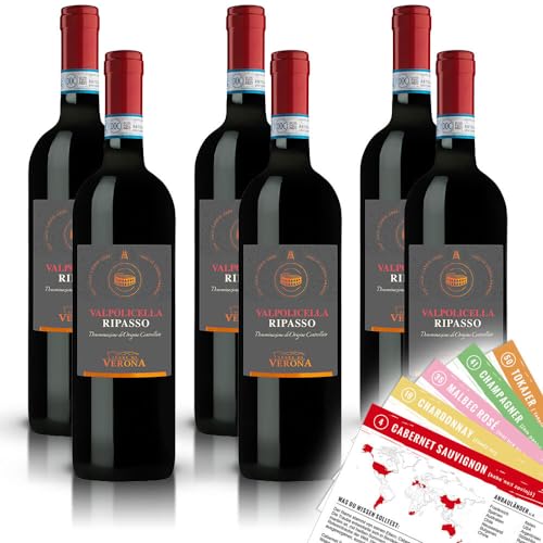 Terre di Verona Valpolicella Ripasso DOC, trocken, sortenreines Weinpaket + VINOX Winecards (6x0,75l) von VINOX