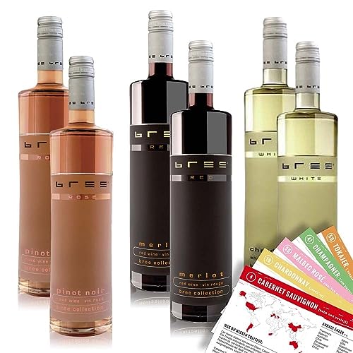 VINOX Bree Rot - Weiss -Rosé Probierpaket, VINOX Weinkarten (6x0,75 l) von VINOX