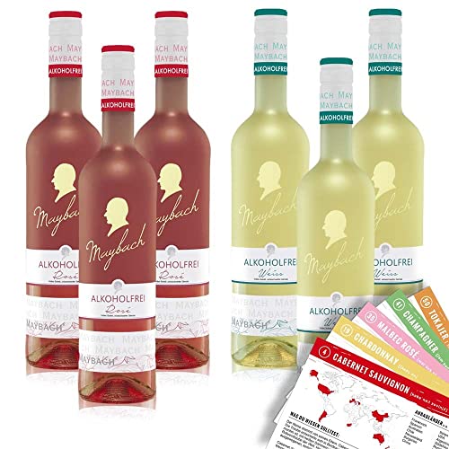 VINOX Maybach alkoholfreies Rosé - Weiss Probierpaket, VINOX Weinkarten (6x0,75 l) von VINOX