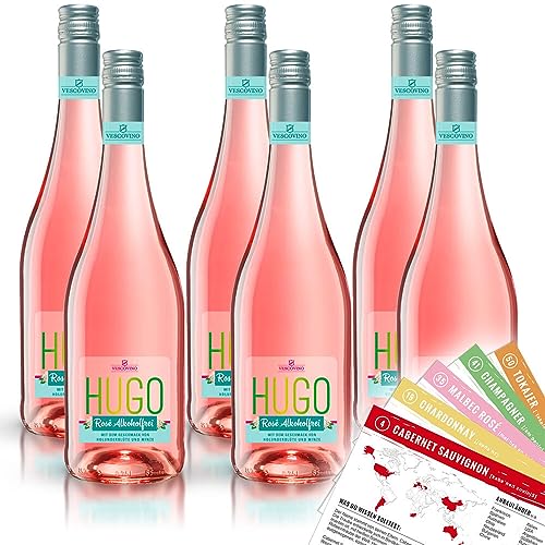 Vescovino Hugo Rosé, alkoholfrei, sortenreines Weinpaket + VINOX Winecards (6x0,75l) von VINOX