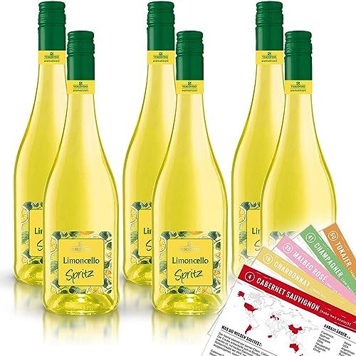 Vescovino Limoncello Spritz, fruchtig, sortenreines Weinpaket + VINOX Winecards (6x0,75l) von VINOX