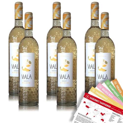 Viala Sweet Bianco, süß, sortenreines Weinpaket + VINOX Winecards (6x0,75l) von VINOX
