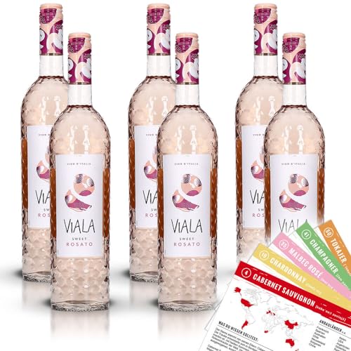 Viala Sweet Rosato, süß, sortenreines Weinpaket + VINOX Winecards (6x0,75l) von VINOX