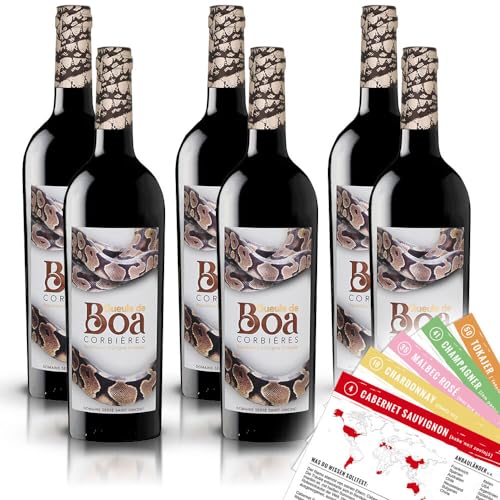 Vignobles Vellas Gueule de Boa, trocken, sortenreines Weinpaket + VINOX Winecards (6x0,75l) von VINOX