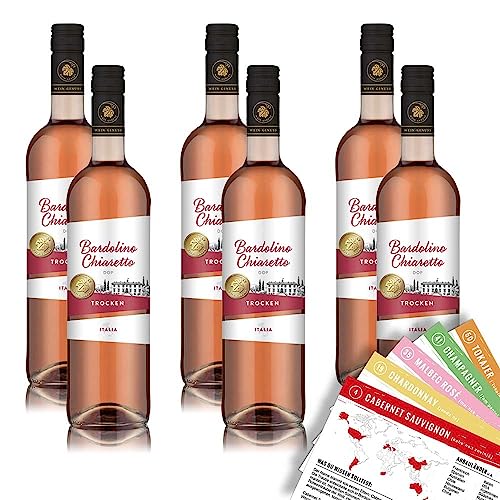 Wein-Genuss Bardolino Chiaretto DOC, trocken, sortenreines Weinpaket + VINOX Winecards (6x0,75l) von VINOX