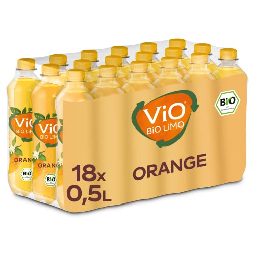 ViO BiO Limo Orange - vegane Bio-Limonade mit fruchtigem Orangen-Geschmack, 20 % Saftanteil - in umweltfreundlichen, 100 % recycelbaren Einweg Flaschen (18 x 500 ml) von VIO