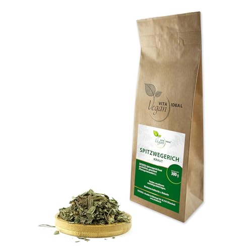 VITA IDEAL Vegan® SPITZWEGERICH Kraut 300g geschnitten & getrocknet - Plantago lanceolata - Spitzwegerichkraut - SPITZWEGERICHKRAUT Kräuter Tee & Aufguss, ohne Zusatzstoffe. von VITA IDEAL Vegan