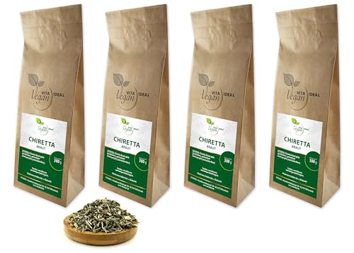 VITA IDEAL Vegan® ANDROGRAPHIS - Kraut 4x 300g geschnitten & getrocknet - Chirettakraut, Chiarata - ANDOGRAPHIS - CHIRETTAKRAUT - Kräuter Tee & Aufguss, ohne Zusatzstoffe. von VITAIDEAL