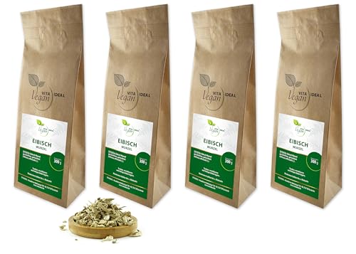 VITA IDEAL Vegan® EIBISCH - Wurzel 4x 300g geschnitten & getrocknet - Althaea officinalis - EIBISCHWURZEL - Echter Eibisch Kräuter Tee & Aufguss, ohne Zusatzstoffe. von VITAIDEAL