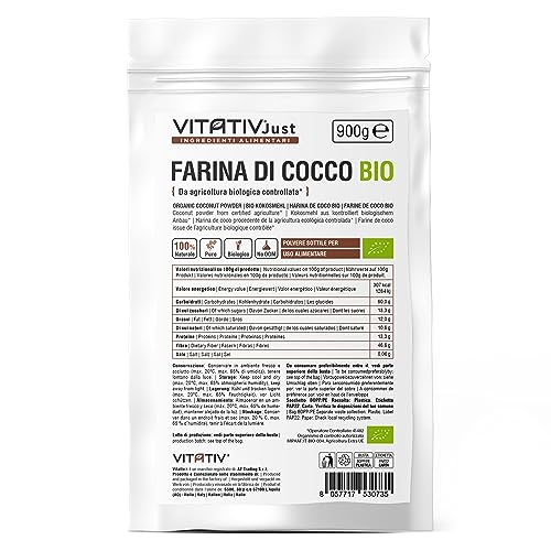 Bio-Kokosmehl aus kontrolliertem biologischem Anbau, natürlich und ohne Zusatzstoffe, VITATIV | 900 g Bio-Kokosmehl aus kontrolliertem biologischem Anbau, natürlich und ohne Zusatzstoffe, VITATIV | 900 g von VITATIV