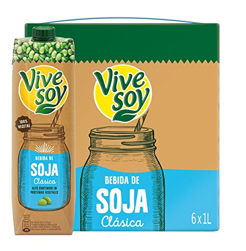 Vivesoy - Natürliches Sojagetränk - Packung mit 6 x 1 L - Gesamt: 6 L [Packung mit 2] von Vivesoy