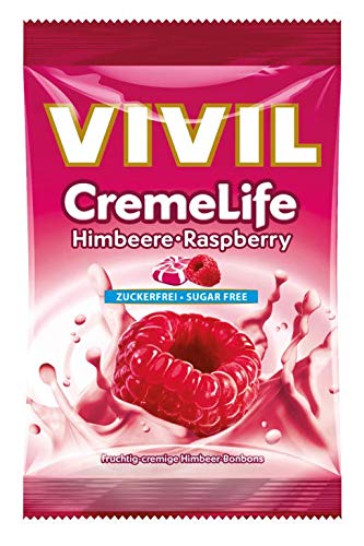 Vivil Creme Life Himbeere Lutschbonbons zuckerfrei 110g 5er Pack von VIVIL A. MÜLLER GMBH & CO. KG