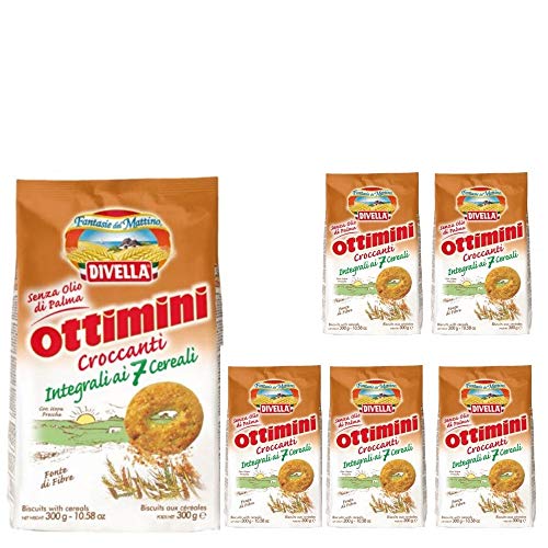 Divella Biscotti Ottimini Croccanti ai 7 Cereali 6 Confezioni da 300 grammi Divella Biscotti Ottimini Croccanti ai 7 Cereali 6 Confezioni da 300 grammi von Divella
