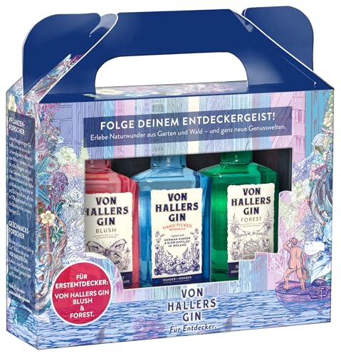 VON HALLERS GIN I Original, Blush & Forest I Dry Gin I ausgewählte Botanicals I TriplePack I 44% Vol. I 3x 0,05 l VON HALLERS GIN I Original, Blush & Forest I Dry Gin I ausgewählte Botanicals I TriplePack I 44% Vol. I 3x 0,05 l von VON HALLERS