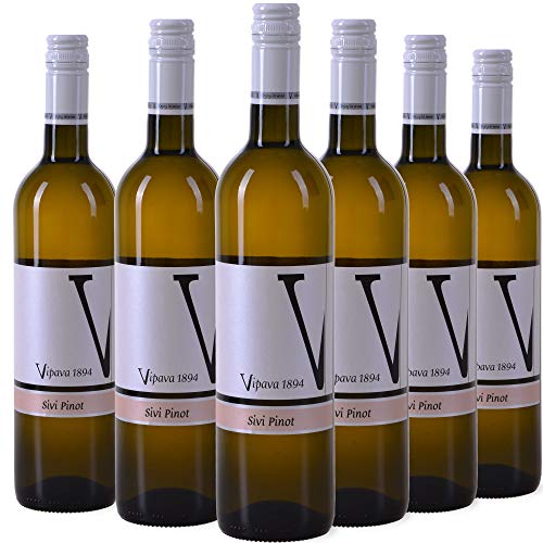 VIPAVA 1894 Weißwein (6 x 0,75 l) GRAUBURGUNDER (Pinot Gris - Sivi Pinot) 2019, von Hand gelesener trockener Weißwein von VRTOVČAN