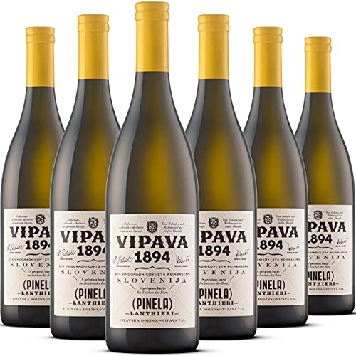 VRTOVČAN 1894 Lanthieri Pinela, Weißwein trocken (weiße und tropische Früchte, Gaumenschmeichler, strukturiert, langer Abgang), Qualitätswein ZGP (6 x 0.75 l) von VRTOVČAN