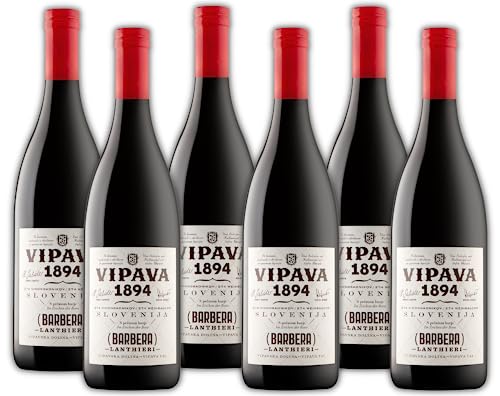 Vipava 1894 Rotwein Barbera Lanthieri, von Hand gelesener trockener roter Wein (6 x 0.75 l) von VRTOVČAN