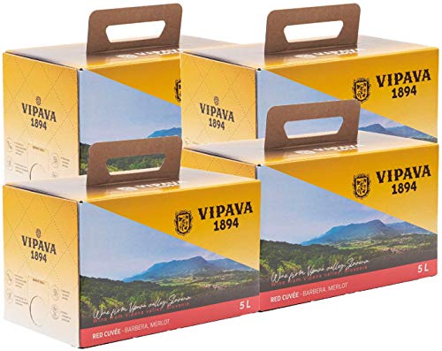 Vipava 1894 Rotwein Bag in Box 20 Liter Rot – Barbera/Merlot Rotwein in Box 20 L (4 x 5 l) von VRTOVČAN