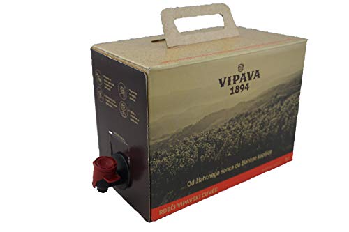 Vipava 1894 Rotwein Bag in Box 3 Liter Rotwein Karton 3 L rot – Barbera/Merlot Rotwein in Box 3 Liter (3 l) von VRTOVČAN