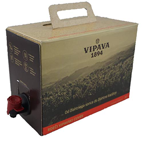 Vipava 1894 Rotwein Bag in Box 3 Liter Rotwein Karton - rot – Barbera/Merlot Rotwein in Box (3 l) von VRTOVČAN