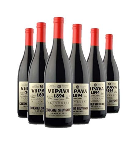 Vipava 1894 Rotwein Cabrnet Sauvignon Lanthieri, von Hand gelesener trockener roter Wein ( 6 x 0.75 l ) von VRTOVČAN