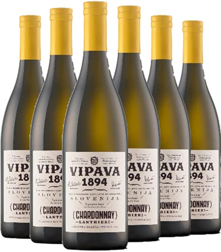 Vipava 1894 Weißwein Lanthieri Chardonnay 2019, Weißwein trocken (klassischer Chardonnay. Reinsortig, reif, cremig), Qualitätswein ZGP, von Hand gelesen (6 x 0.75 l) von VRTOVČAN