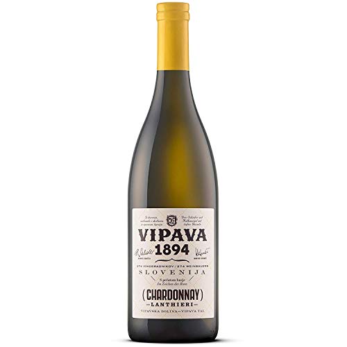 Vipava 1894 Weißwein Lanthieri Chardonnay 2019, Weißwein trocken (klassischer Chardonnay. Reinsortig, reif, cremig), Qualitätswein ZGP, von Hand gelesen (1 x 0.75 l) von VRTOVČAN