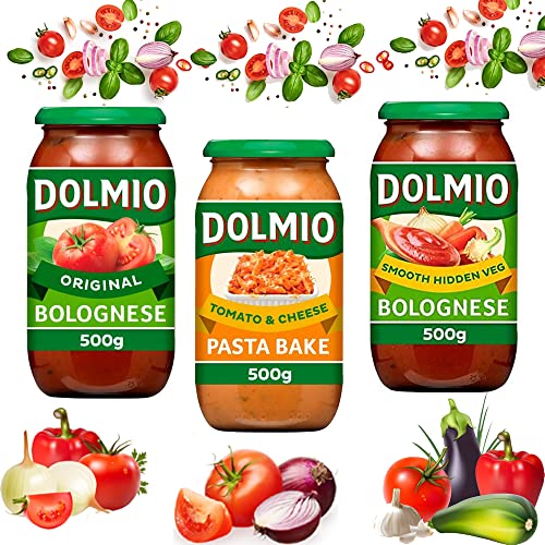 Dolmio Tomate & Cheese, Original, glatt, verstecktes Gemüse, 500 g – wählen Sie ein beliebiges 3 Ihre Lieblings-Soßengläser von VSTAR