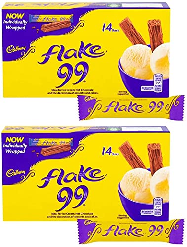 Flake 99 Chocolate 14 einzeln verpackte Riegel (je Riegel 8,25 g) | 2 Stück von HiCollections