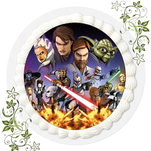 Fondant Tortenaufleger Tortenbild Geburtstag Motiv Star Wars Clone Wars Nr. 1 von VSW