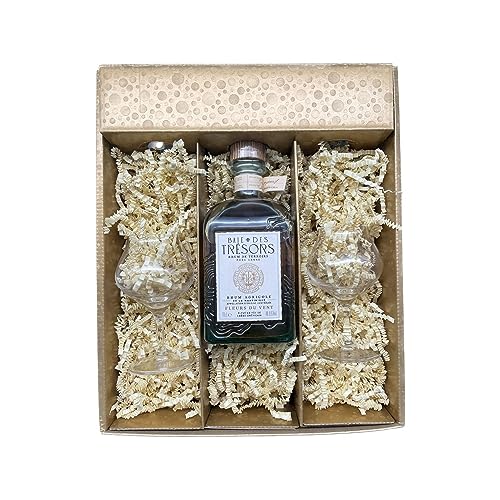 Geschenkbox - Rum - Gold -Baie des trésors Fleur du vent - 2 Rumgläser CHEF & SOMMELIER von Wine And More