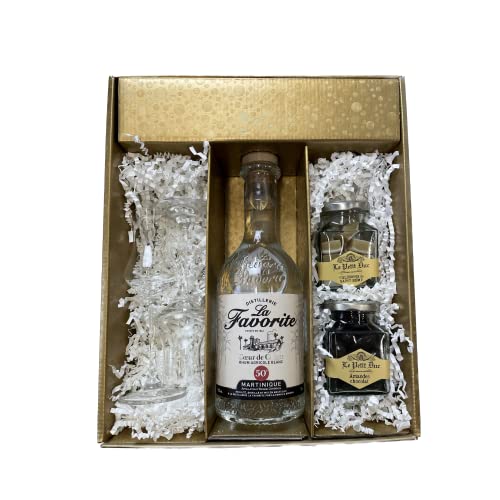 Geschenkbox - Rum - Gold - Favorite Cœur de Canne Blanc - 2 Rumgläser CHEF & SOMMELIER - Amandes enrobées et calissons LE PETIT DUC Geschenkbox - Rum - Gold - Favorite Cœur de Canne Blanc - 2 Rumgläser CHEF & SOMMELIER - Amandes enrobées et calissons LE PETIT DUC von Wine And More