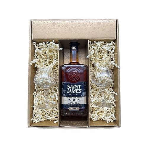 Geschenkbox - Rum - Gold - St James VSOP - 2 Rumgläser CHEF & SOMMELIER Geschenkbox - Rum - Gold - St James VSOP - 2 Rumgläser CHEF & SOMMELIER von Wine And More
