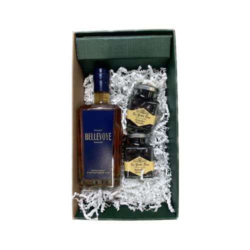 Geschenkbox - Whisky - Grün - Bellevoye bleu- Amandes de provence enrobées du Petit Duc von Wine And More