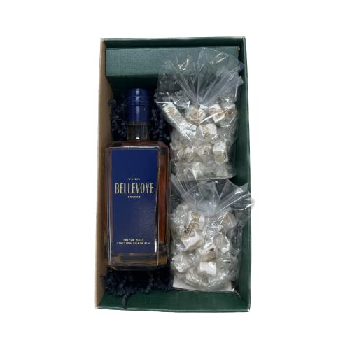 Geschenkbox - Whisky - Grün - Bellevoye bleu- Nougat Haselnuss MAISON JONQUIER von Wine And More