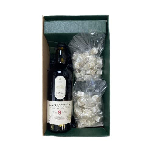 Geschenkbox - Whisky - Grün - LAGAVULIN 8 ans - Weißer Nougat MAISON JONQUIER von Wine And More