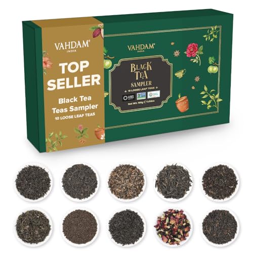 VAHDAM, Schwarzer tee Geschenkset - 10 Tees | 100% Natürliche Zutanen | Tee Geschenke Für Frauen & Männer | Schwarztee set | Tee Probierset | Schwarztee Sorten Geschenkset von VAHDAM