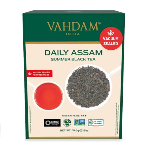 VAHDAM, Assam-Schwarzteeblätter 340 g (170+ Tassen) STARK, MALZIG & REICH Loser Blatttee | Reiner unvermischter Schwarztee aus einer einzigen Quelle (Verpackung kann variieren) von VAHDAM