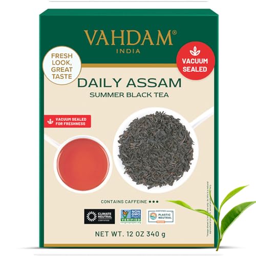 VAHDAM, Assam Schwarzer Tee (340g, 170+ Tassen) Stark, Malzig & Reich Lose Blätter Tee | Einzigen Quelle 100% Reiner Unvermischter Schwarztee | Verpackung Kann Variieren von VAHDAM