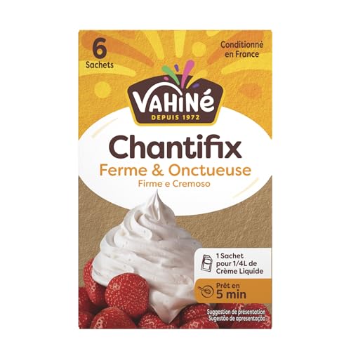 VAHINÉ - Chantifix, fest & cremig, Spezialität zum Fixieren Ihrer Zubereitungen auf Schlagsahnebasis 39 g 6 x 6,5 g von Vahine