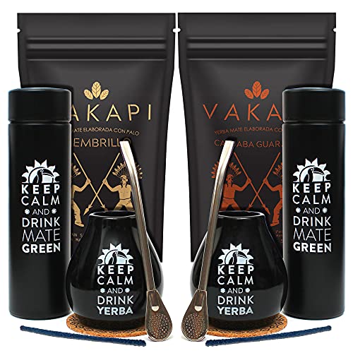 Vakapi Yerba Mate Outdoor-Set für zwei Personen, mit Guarana, Früchten und Kräutern, Paraguayischer Mate-Tee, Starker Geschmack, Belebend und anregend, 1.8kg von Vakapi