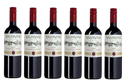 6x 0,75l - 2021er - Viña Valdivieso - Winemaker's Reserva - Malbec - Valle del Curicó D.O. - Chile - Rotwein trocken von Valdivieso