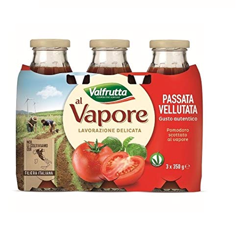 Valfrutta al vapore Passata di Pomodoro gedämpf Tomatenpaste sauce 3 x 350g von Valfrutta